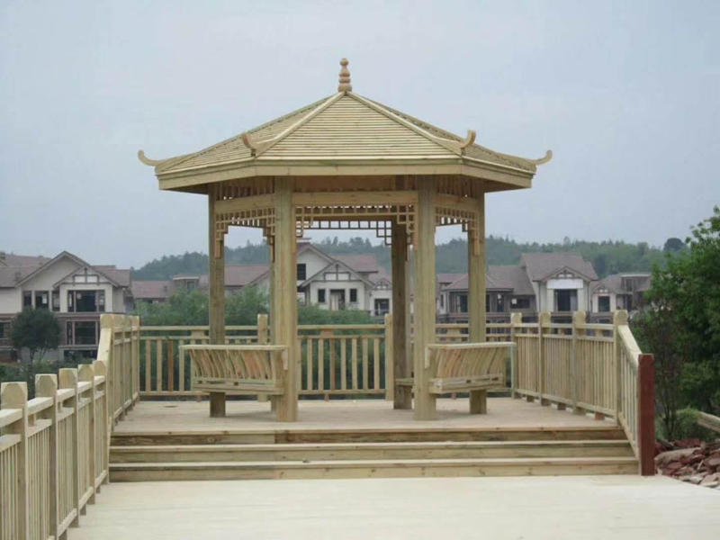 周口涼亭護欄防腐木工程